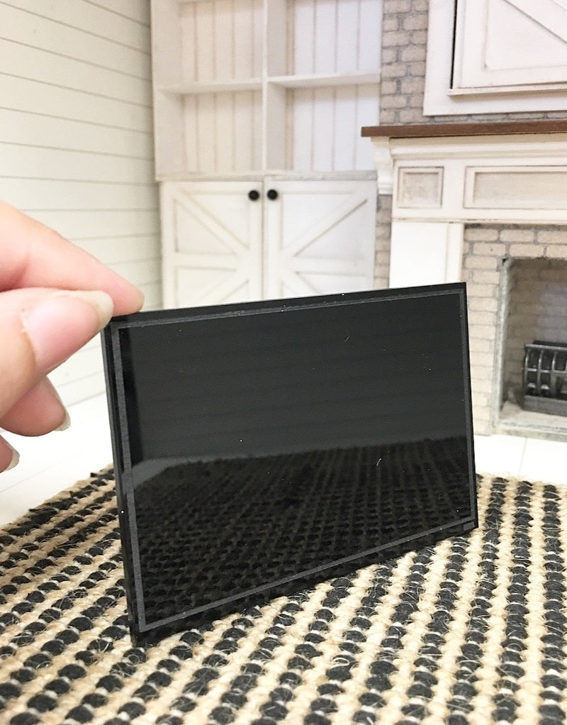 1 :12 Scale | Miniature Farmhouse Gloss Black TV