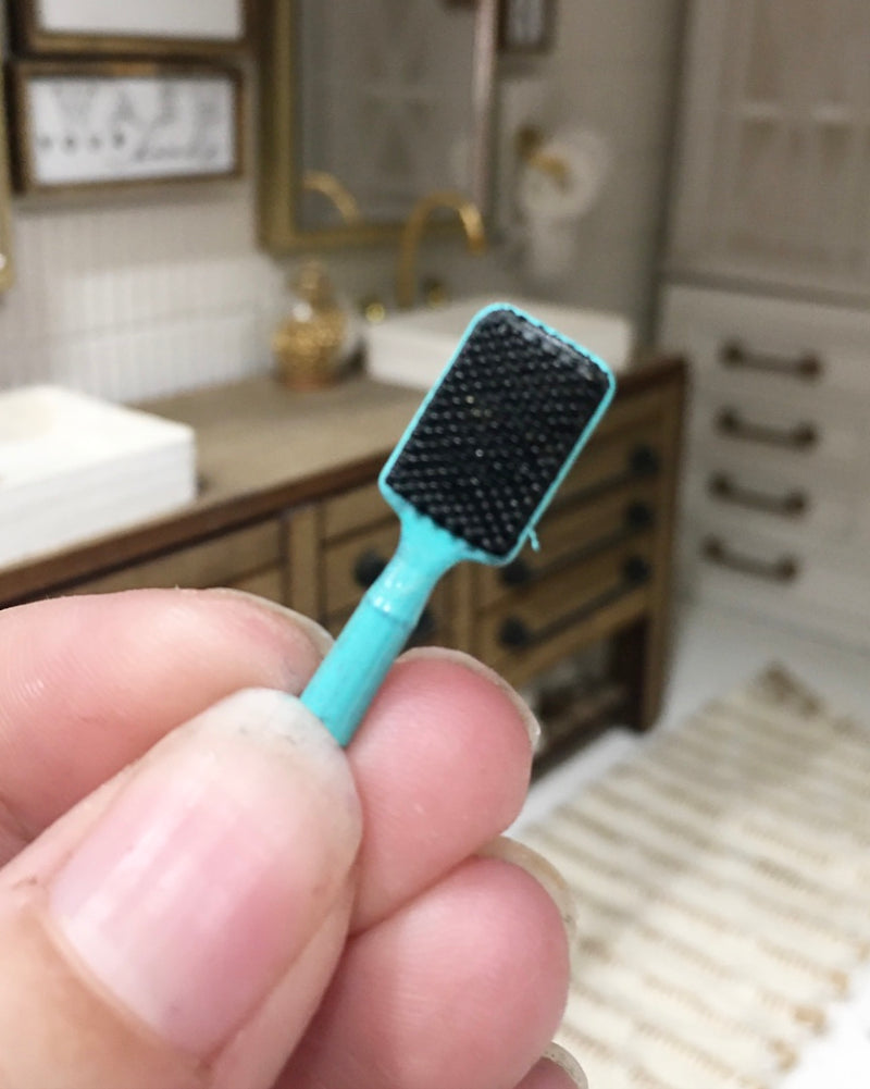 1:12 Scale | Miniature Farmhouse Mint Hair Brush rectangle