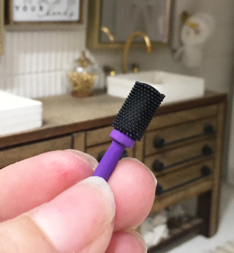 1:12 Scale | Miniature Farmhouse Purple Hair Brush Round