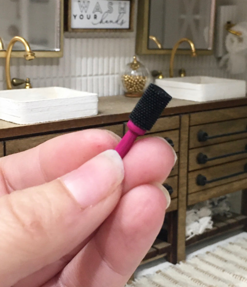 1:12 Scale | Miniature Farmhouse Pink Hair Brush Round