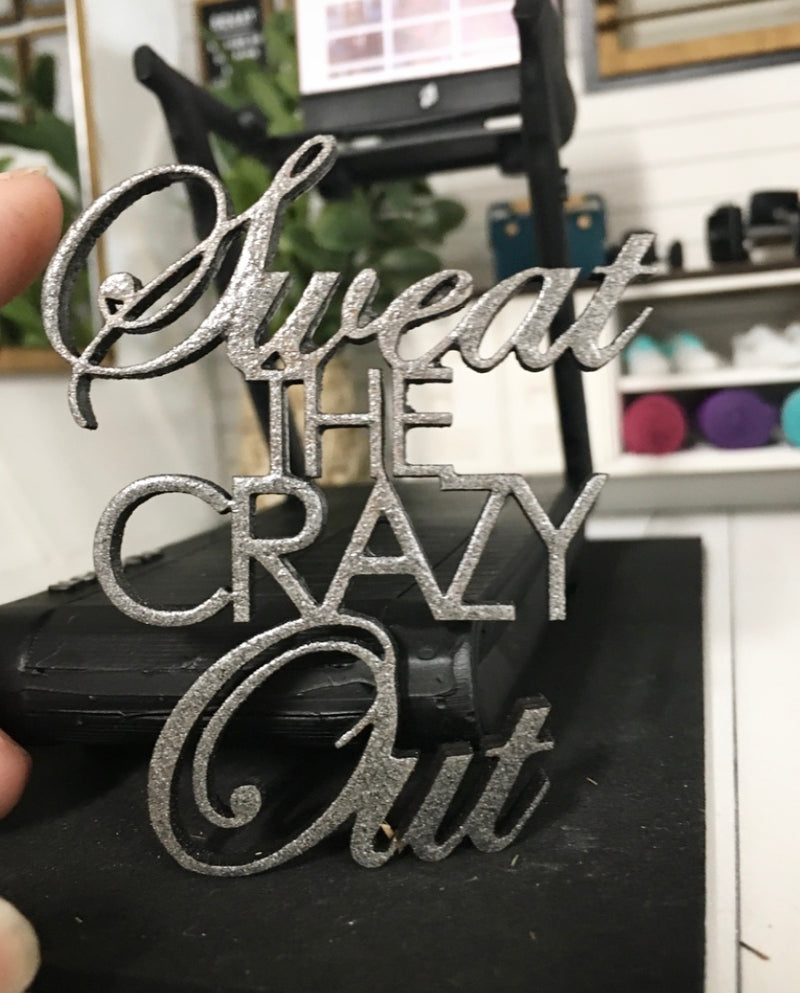 1:12 Scale | Miniature Dollhouse Farmhouse Gym Sign Sweat The Crazy Out
