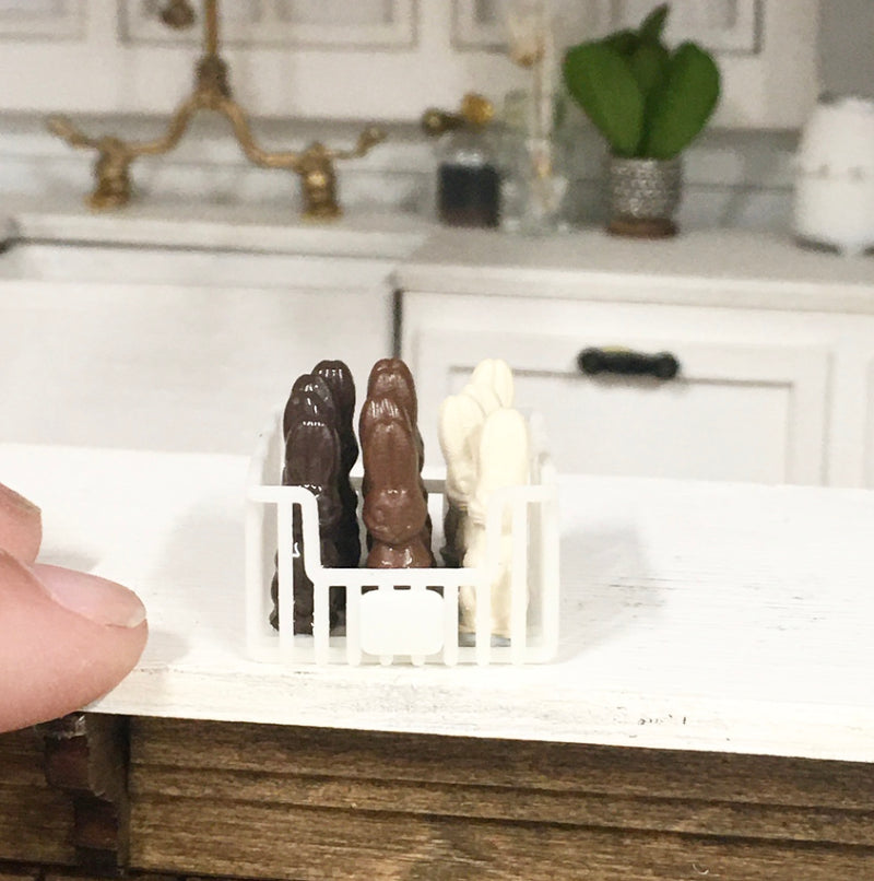 1:12 Scale | Miniature Dollhouse Farmhouse Easter Milk Chocolate Bunnies Small 6PC