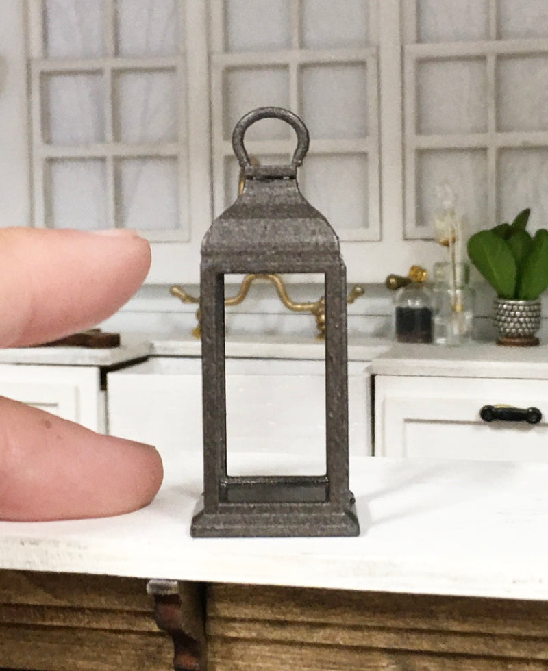 1:12 Scale | Miniature Dollhouse Farmhouse Metal Lantern Bronze