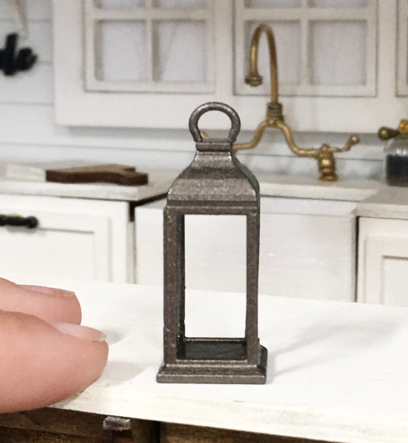 1:12 Scale | Miniature Dollhouse Farmhouse Metal Lantern Bronze Small