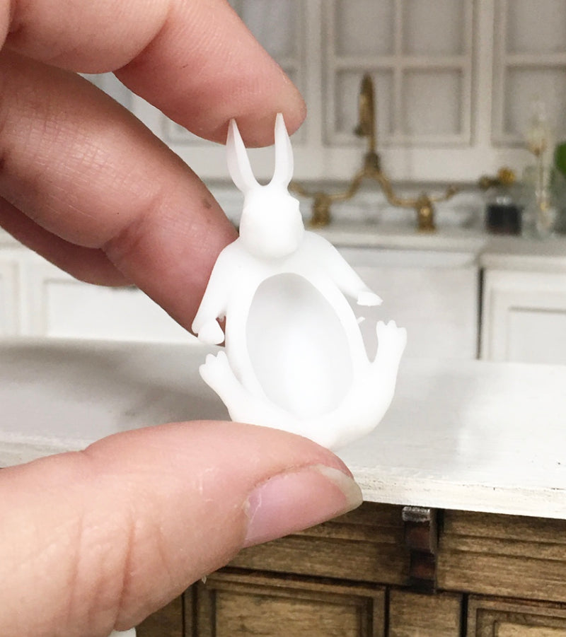 1:12 Scale | Miniature  Dollhouse Farmhouse White Bunny Bowl