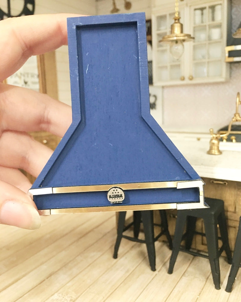 1:12 Scale | Miniature Farmhouse Detailed Hood Small Royal Blue & Gold