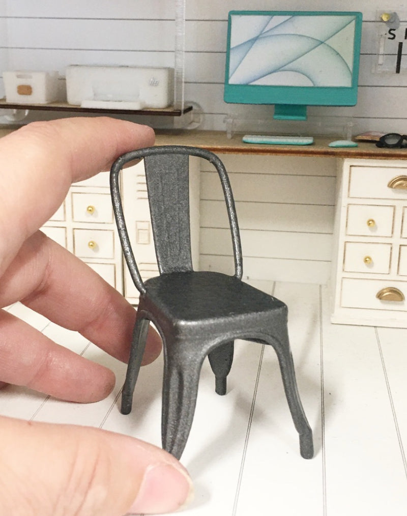 1:12 Scale | Miniature Farmhouse Industrial Chair