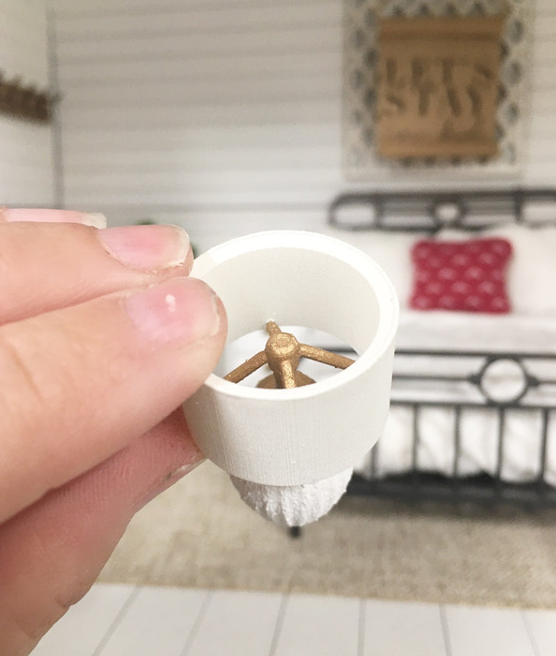 1:12 Scale | Miniature Dollhouse Farmhouse Anders Lamp Short Concrete White