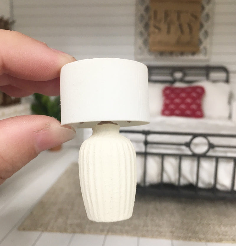 1:12 Scale | Miniature Dollhouse Farmhouse Anders Lamp Long Concrete Ivory