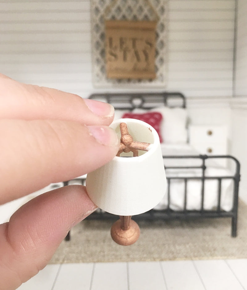 1:12 Scale | Miniature Dollhouse Farmhouse Wire Lamp Rose Gold