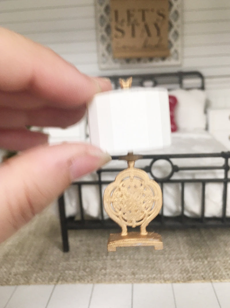 1:12 Scale | Miniature Dollhouse Farmhouse Medalion Lamp Antique Gold