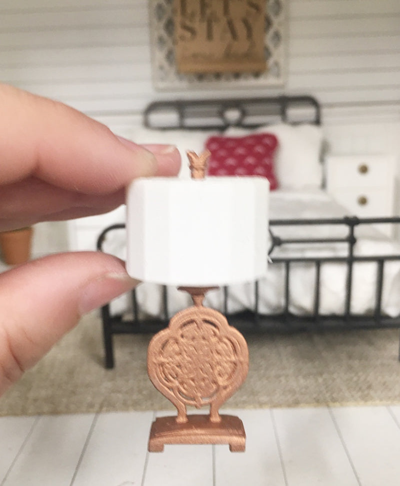 1:12 Scale | Miniature Dollhouse Farmhouse Medalion Lamp Rose Gold