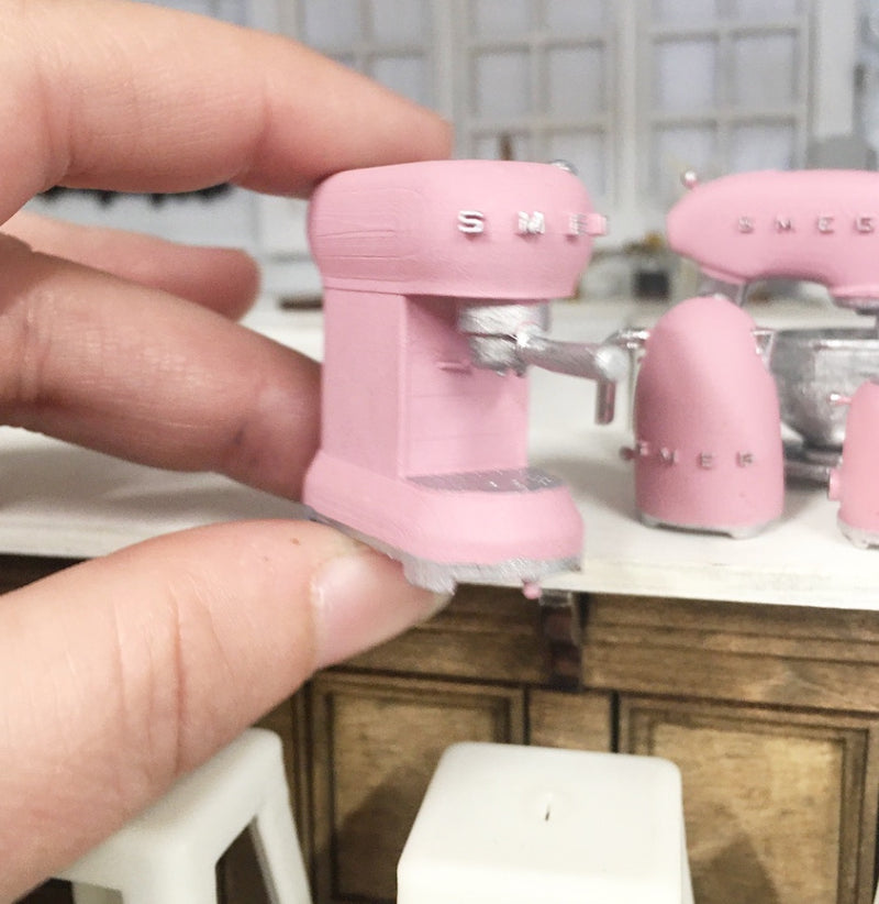 1:12 Scale | Miniature Farmhouse Smeg Coffee machine Pink