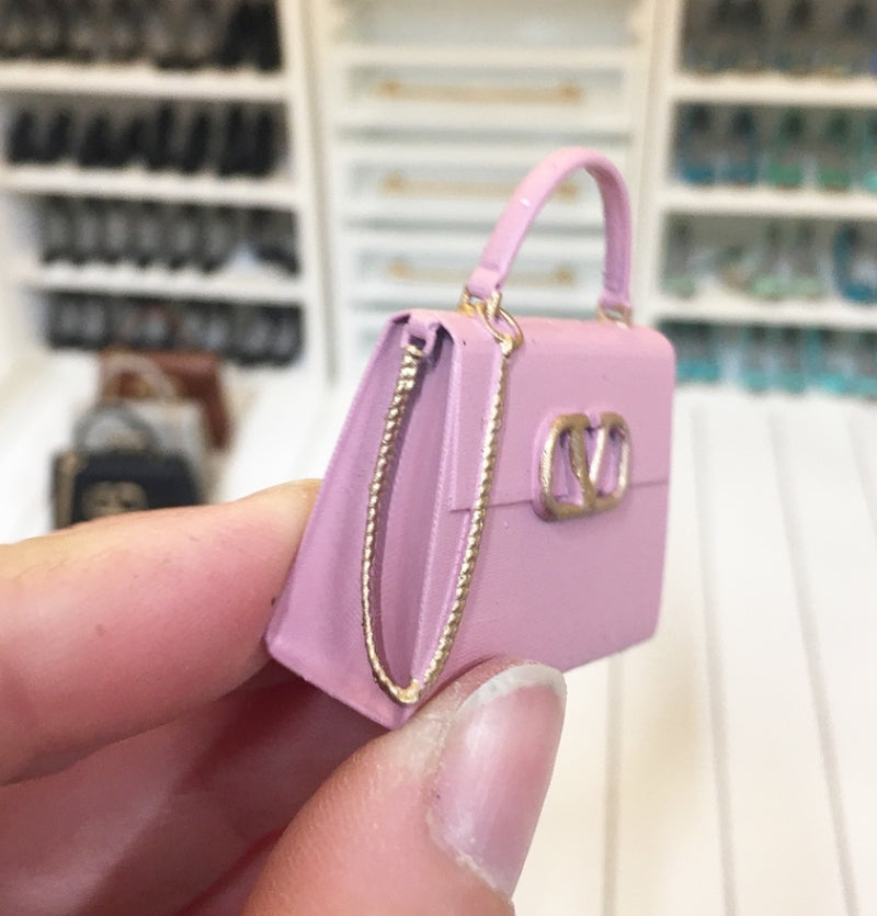 1:12 Scale | Miniature Farmhouse Valentino Garavani Handbag Pink