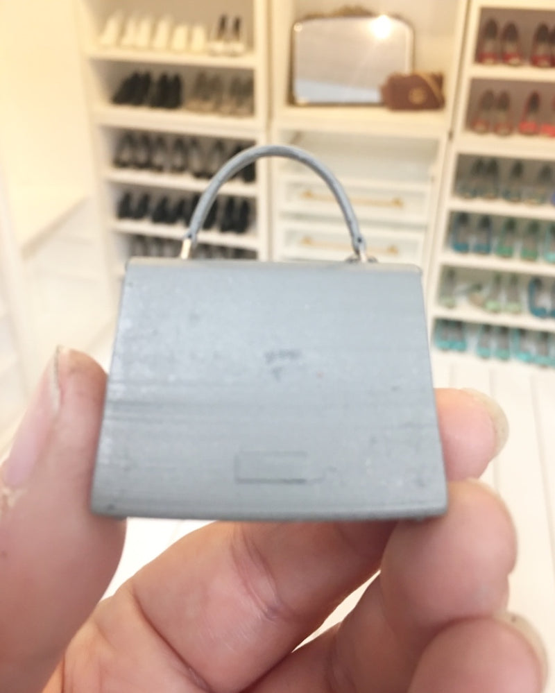 1:12 Scale | Miniature Farmhouse Valentino Garavani Handbag Gray