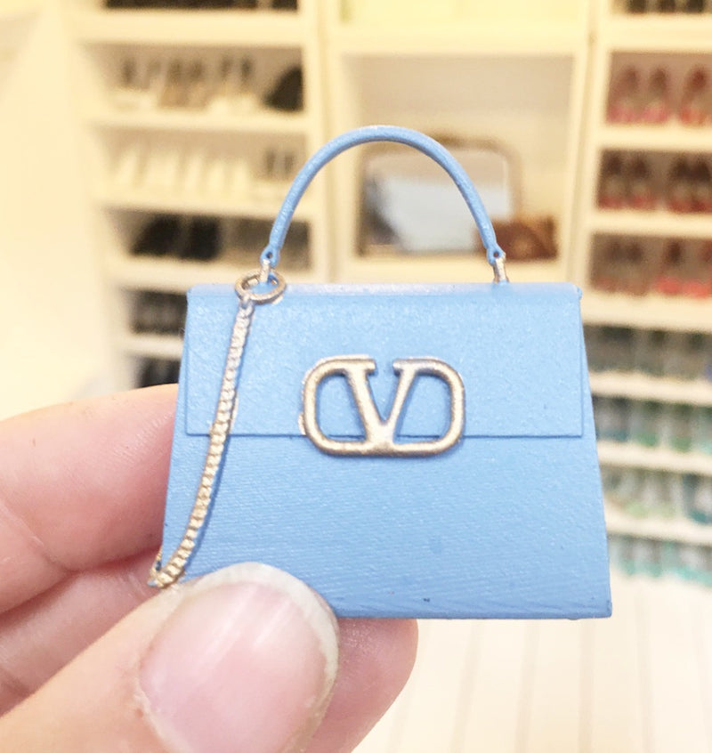 1:12 Scale | Miniature Farmhouse Valentino Garavani Handbag Blue