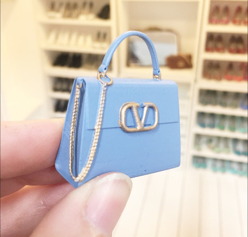 1:12 Scale | Miniature Farmhouse Valentino Garavani Handbag Blue