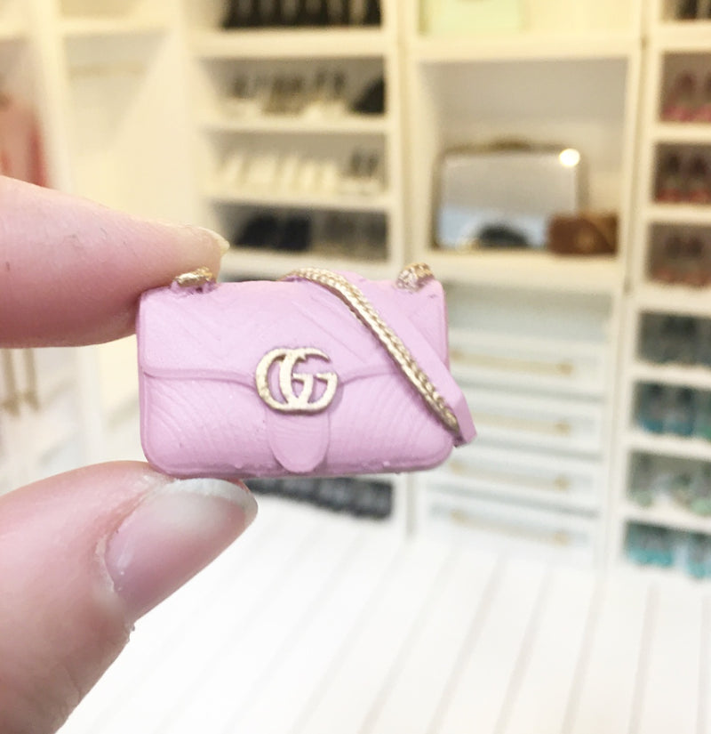 1:12 Scale | Miniature Farmhouse Gucci Handbag Pink