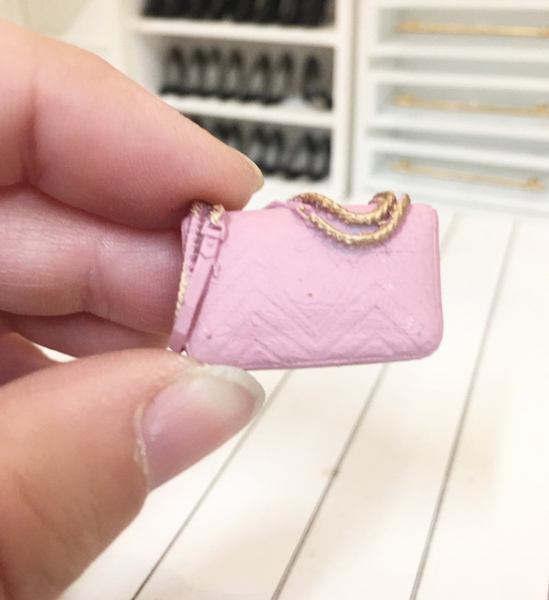 1:12 Scale | Miniature Farmhouse Gucci Handbag Pink
