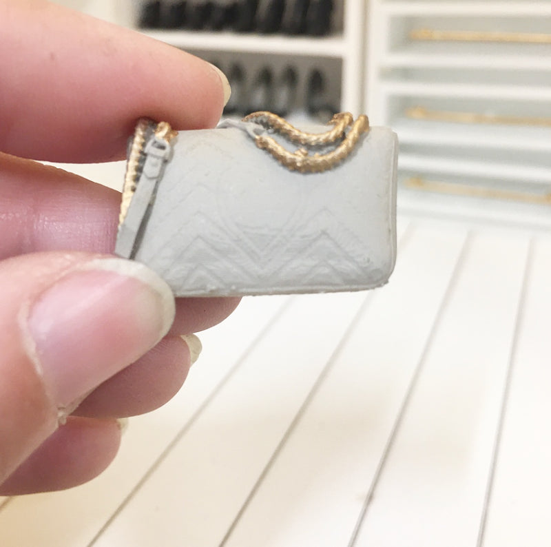 1:12 Scale | Miniature Farmhouse Gucci Handbag Taupe