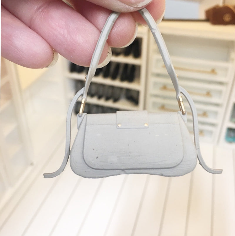 1:12 Scale | Miniature Farmhouse Prada Handbag Taupe