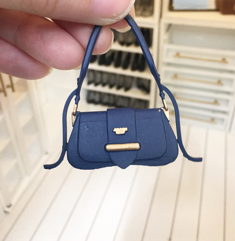 1:12 Scale | Miniature Farmhouse Prada Handbag Navy