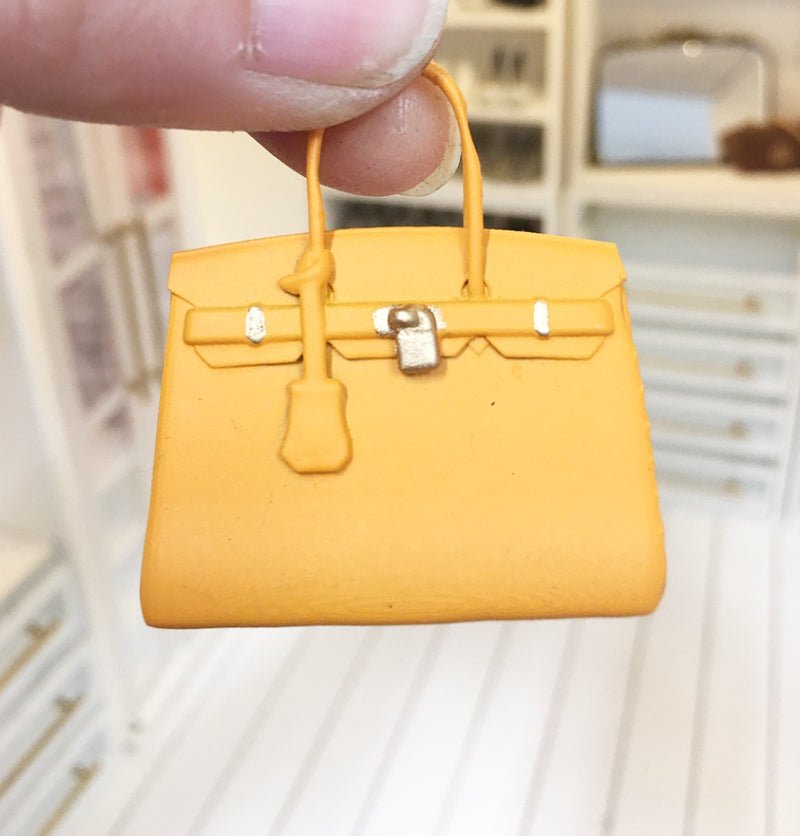 1:12 Scale | Miniature Farmhouse Hermes Birkin Bag Orange