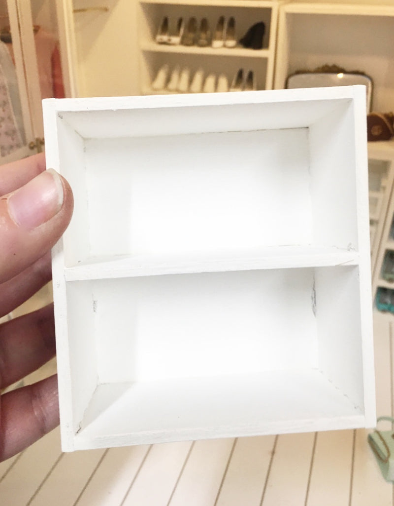 1:12 Scale | Miniature Farmhouse Wardrobe Bag Cupboard 2 Shelves