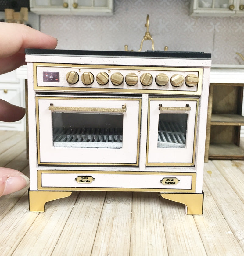 1:12 Scale | Miniature Ilve Majestic Opening Double Stove Pink