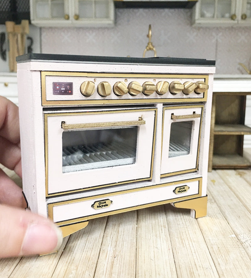 1:12 Scale | Miniature Ilve Majestic Opening Double Stove Pink
