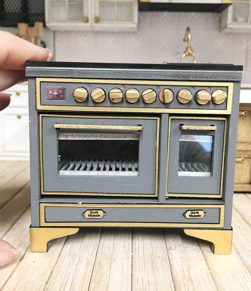 1:12 Scale | Miniature Ilve Majestic Opening Double Stove Charcoal