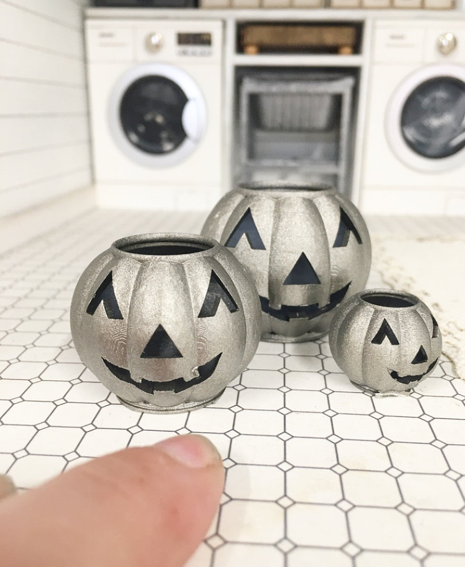 1:12 Scale | Miniature Dollhouse 1:12 scale Mini Jack O Lanterns Set o ...