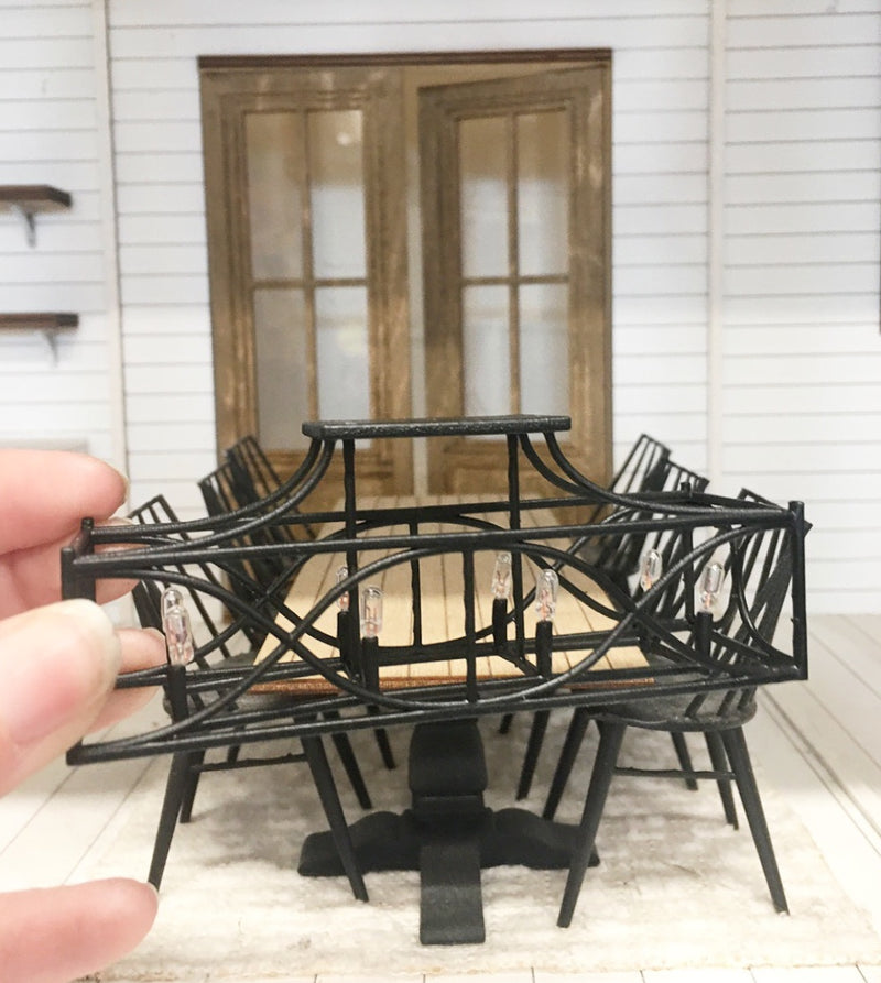 1:12 Scale | Miniature Farmhouse Black Rectangle Light