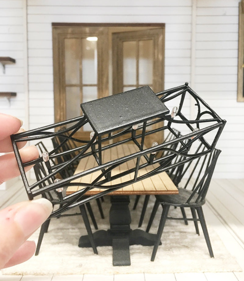 1:12 Scale | Miniature Farmhouse Black Rectangle Light