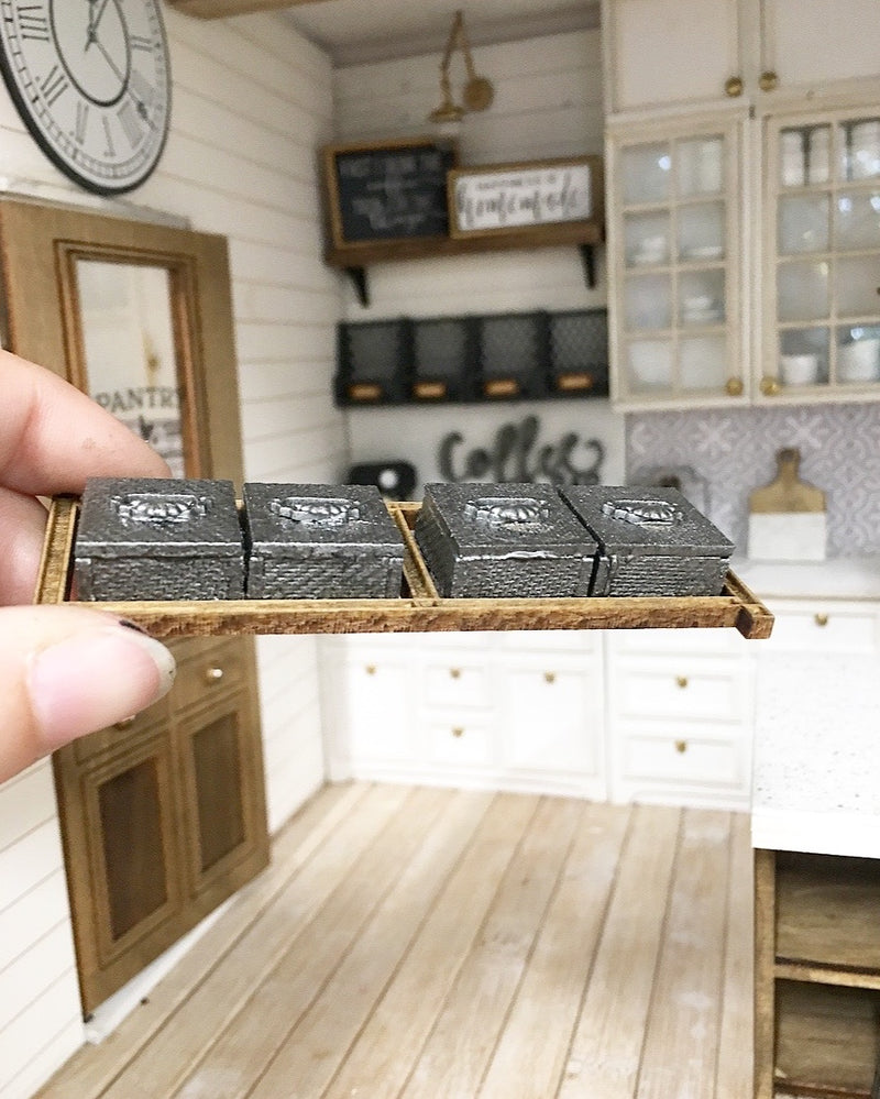 1:12 Scale | Miniature Farmhouse 4 Pocket Wall Baskets