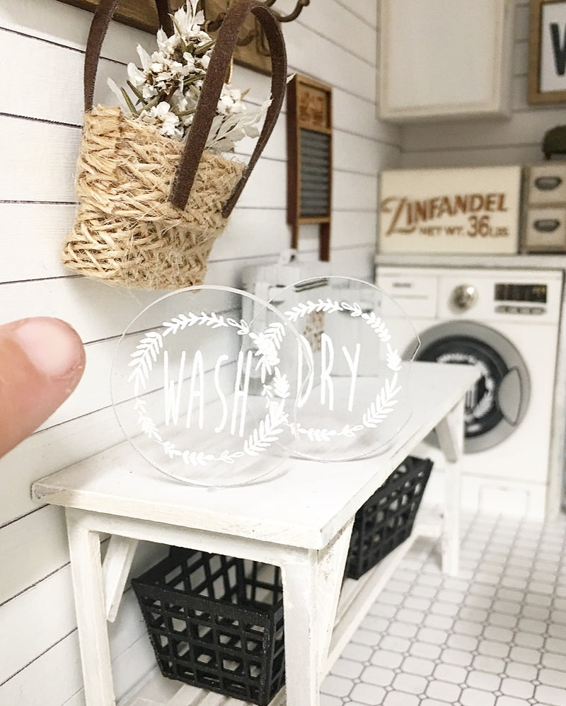 1:12 Scale | Miniature Farmhouse Wash & Dry Washing Machine Inserts