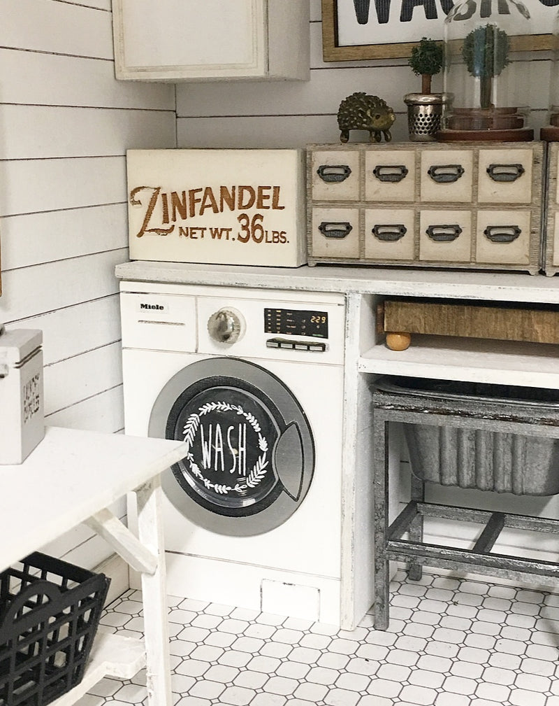 1:12 Scale | Miniature Farmhouse Wash & Dry Washing Machine Inserts