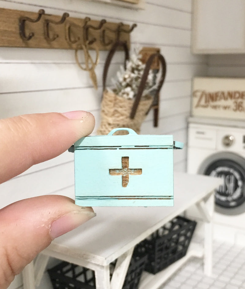 of 1:12 Scale | Miniature Farmhouse First Aid Canister Mint