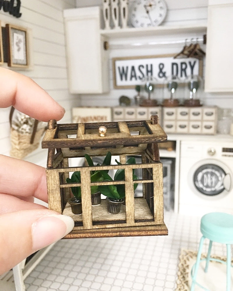 1:12 Scale | Miniature Farmhouse Opening Terrarium