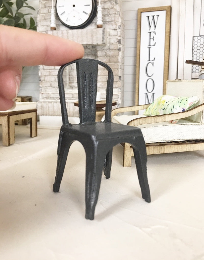1:12 Scale | Miniature Farmhouse Industrial Chair