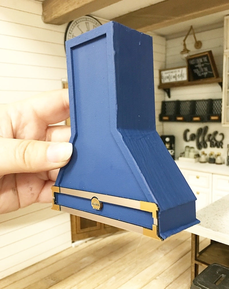 Miniature Farmhouse Oven Hood Large Blue