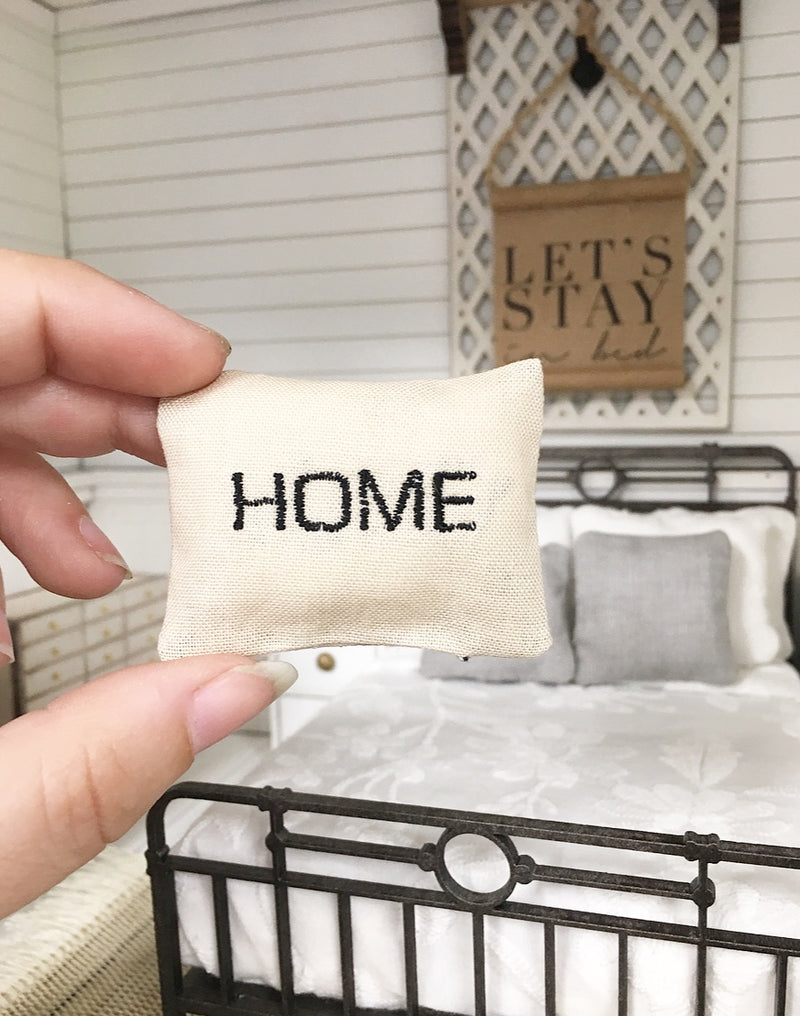Miniature 1:12 | Farmhouse Embroidered Home Pillow