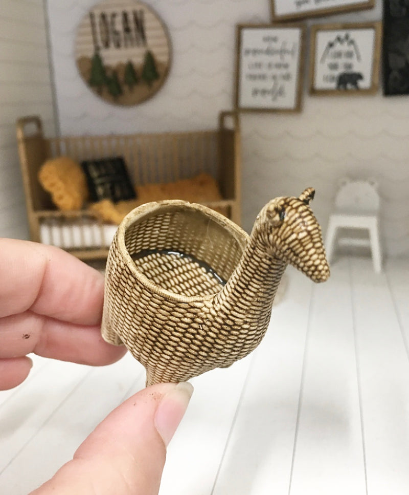 1:12 Scale | Miniature Dollhouse Rattan Llama Basket