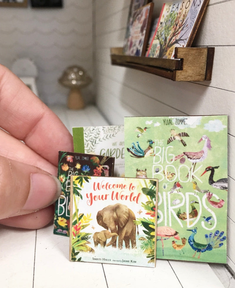 1:12 Scale | Miniature Dollhouse Nursery Books Big Book of Birds 4PC