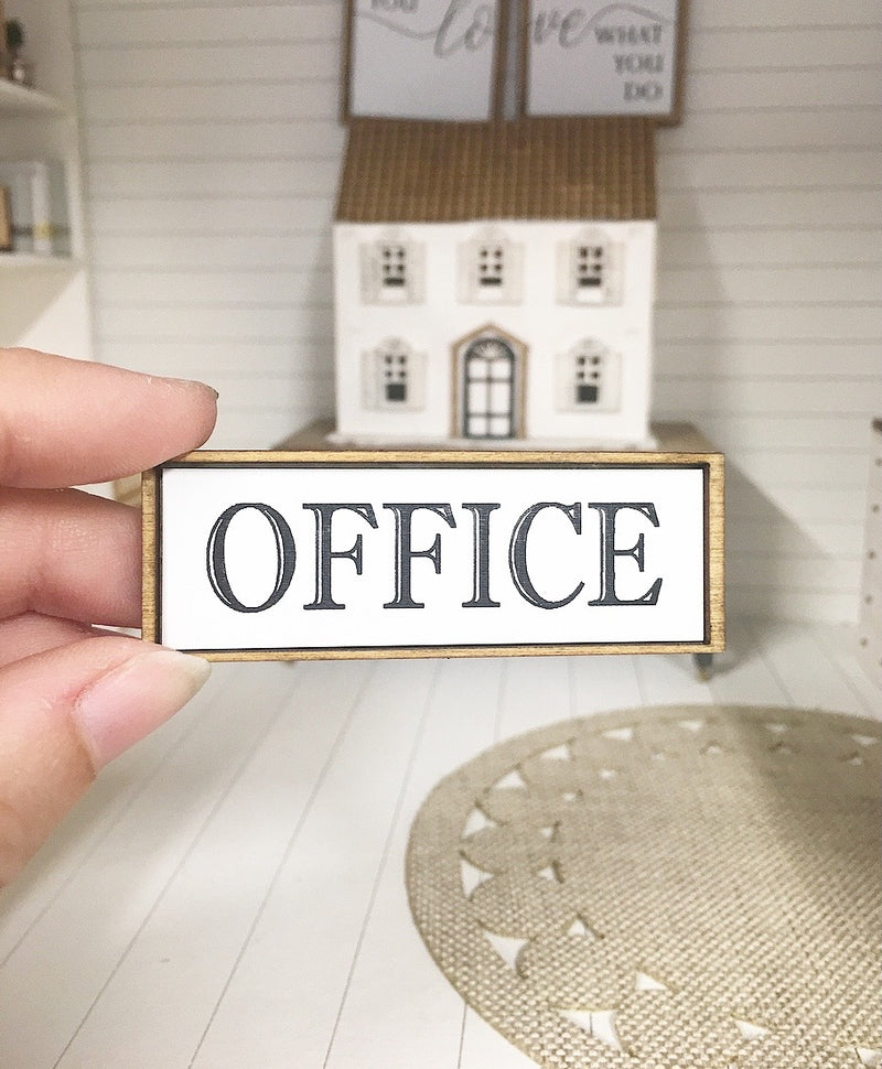 1 :12 Scale | Miniature Farmhouse Wooden Frame Sign Office
