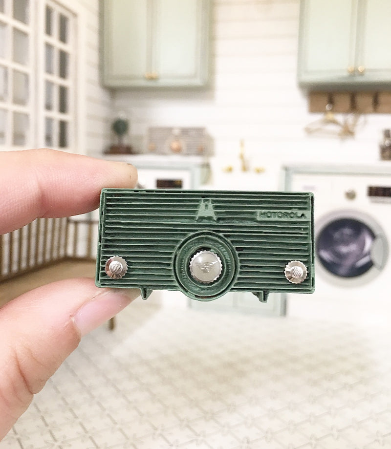 1:12 Scale | Miniature Farmhouse Motorola Bakelite Radio Vintage Green