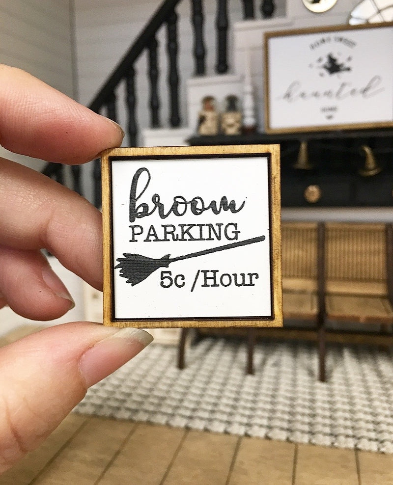 1:12 Scale | Miniature Farmhouse Sign Broom Parking