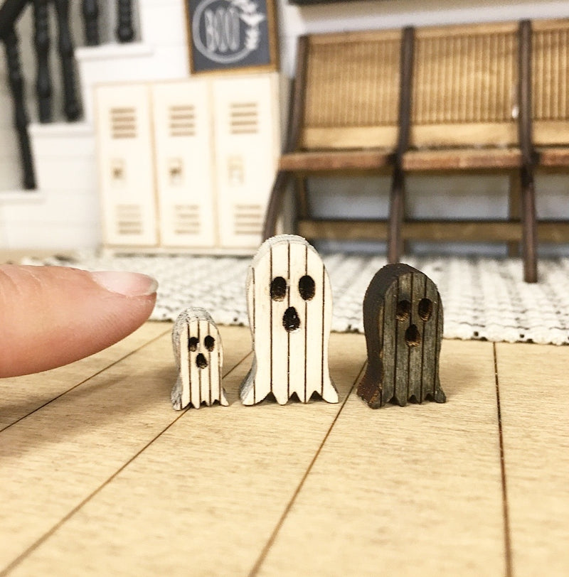 1:12 Scale | Miniature Farmhouse Halloween Ghost Ornaments 3PC