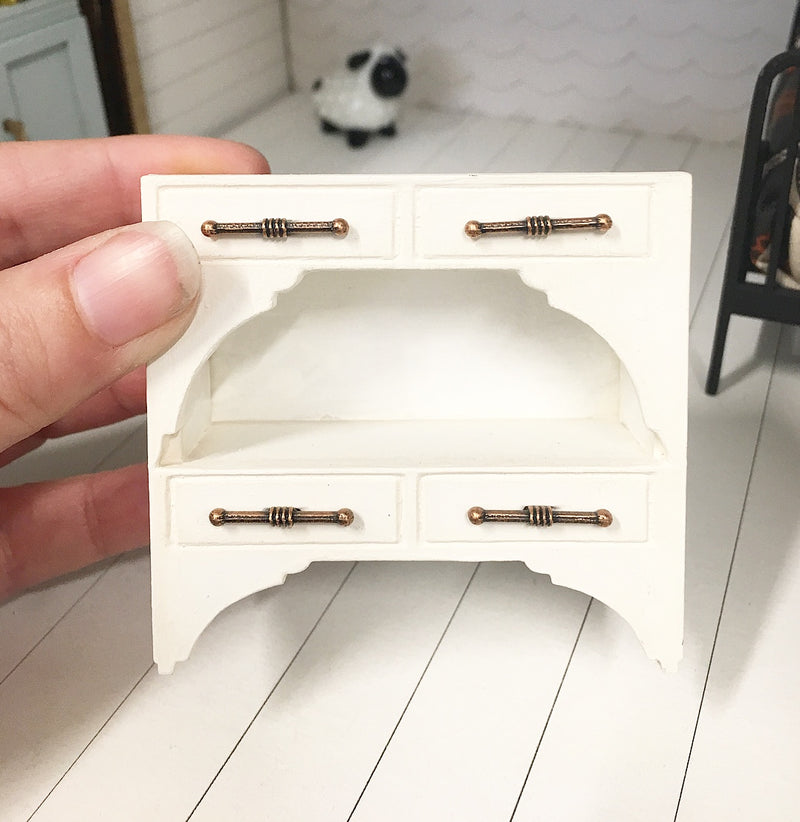 1:12 Scale | Miniature Farmhouse Arched Nightstand Table