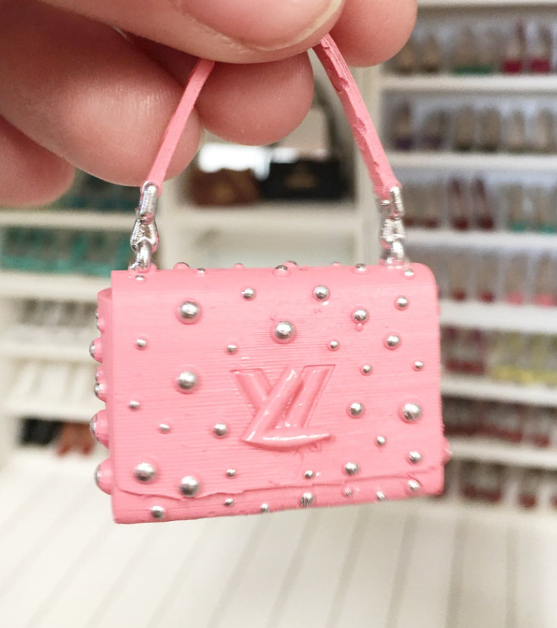 1:12 Scale | Miniature Farmhouse Louis Vuitton Twist Balls Bag Candy Pink